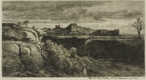 Ruínas do Castelo de Crémieux (Isère) de Charles Francois Daubigny