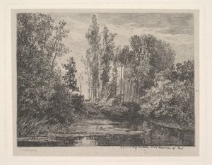 Veados na borda das águas, 1850. de Charles Francois Daubigny