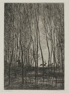 Veados na floresta de Charles Francois Daubigny