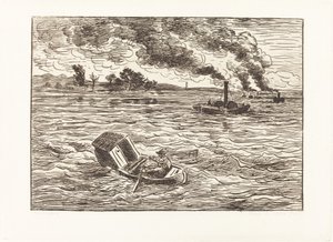 Barcos a vapor (Les Bateaux a vapeur) de Charles Francois Daubigny
