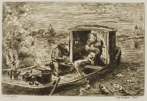 Engolir (Refeição no Barco) de Charles Francois Daubigny