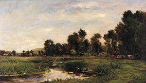 O vale de Arques, Seine-Maritime de Charles Francois Daubigny