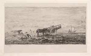 A praia em Villerville, 1837-78. de Charles Francois Daubigny