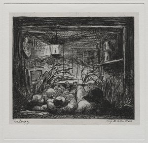 A viagem de barco: deitar-se a bordo da noite de Botin no barco, 1861. de Charles Francois Daubigny