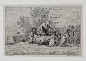 O passeio de barco: herança do carrinho (As crianças com o carrinho) de Charles Francois Daubigny