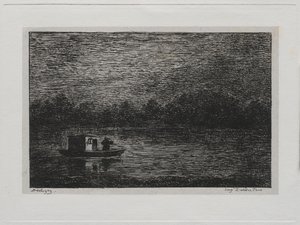 The Boat Trip: Night Voyage ou Net Fishing (segunda versão) de Charles Francois Daubigny