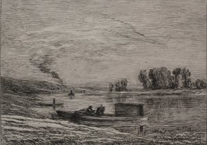 O barco em Conflans, 1866. de Charles Francois Daubigny
