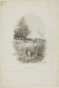 A criança e as flores de Charles Francois Daubigny