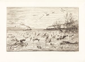 Os Peixes Regozijam-se Quando o Cabin Boy Sair (Rejouissances de poissons du depart du mo de Charles Francois Daubigny