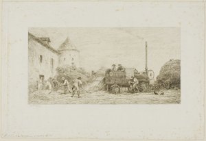 A máquina de colheita de Charles Francois Daubigny