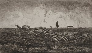 O chuveiro, c. 1851 de Charles Francois Daubigny