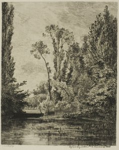 As Ilhas Virgens em Bezons (The Fishing Hole) de Charles Francois Daubigny