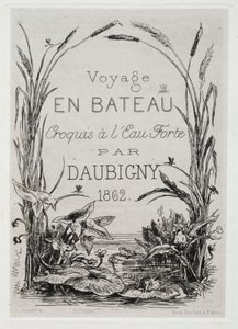 Título do frontispício do álbum: A Viagem de Barco de Charles Francois Daubigny