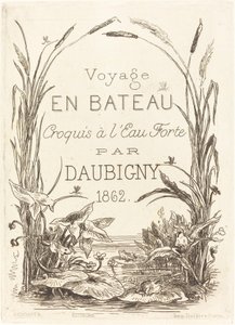 Página de título para "Viagem de barco" de Charles Francois Daubigny