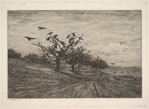 Árvore cheia de corvos, 1867. de Charles Francois Daubigny