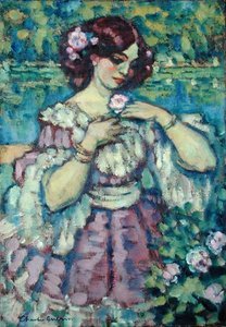 Senhora com uma Rosa