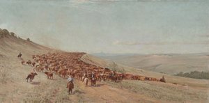 Dirigindo o rebanho, 1904 de Charles Franklin Reaugh