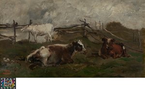 Vacas num prado de Charles Francois Daubigny