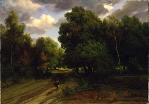 O cruzamento do Ninho de Águia, Floresta de Fontainebleau de Charles Francois Daubigny