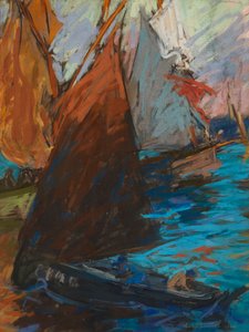 Vela de Verão (pastel sobre papel escuro) de Charles Fromuth