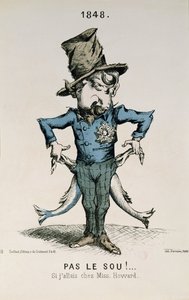 &39;Não o sou! Se eu fui para a casa da senhorita Howard, caricatura de Louis-Napoleon Bonaparte (1808-1873) 1848 (lito colorido) de Charles Frondat