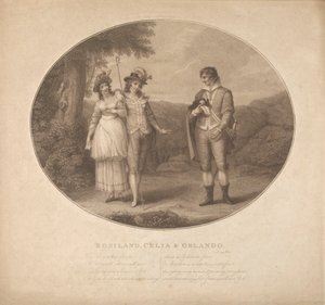 Rosalind, Celia e Orlando - "As You Like It", Acto III, Cena II de Charles Gauthier Playter
