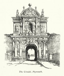 A Cidadela, Plymouth (litografia) de Charles George Harper