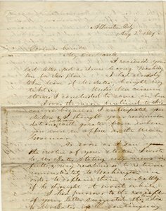 Carta assinada por C. Gibson [Charles Gibson], Atlantic City, ao Governador Gamble [Hamilton R. Gamble], 2 de agosto de 1861 de Charles Gibson