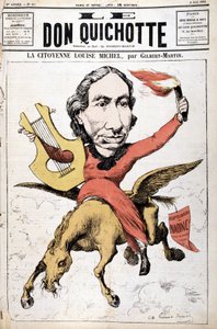Desenho animado de La Citoyenne Louise Michel - em "Le Don Quixote" de 05/05/1882