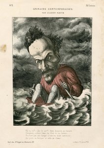 Grimaces Contemporâneos - Ilustração de Charles Gilbert-Martin (1839-1905): Rochefort Henri (1831-1913) - Mar de Charles Gilbert Martin