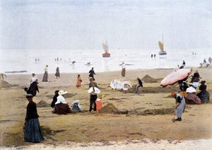 Na maré baixa. Gravação de Gillot, cerca de 1900.