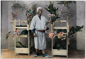 Vendedor de flores no Japão, c1890