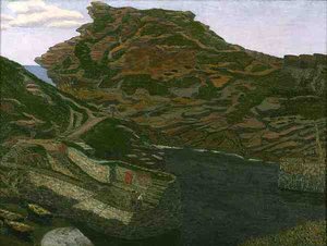 Boscastle Harbour, Cornwall (óleo sobre tela) de Charles Ginner