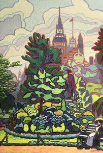 Jardins ao longo do aterro de Victoria de Charles Ginner
