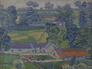 Paisagem com casas de lavoura, c.1912-13 (óleo sobre tela)