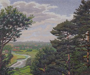 O rio Avon, perto de Salisbury (óleo sobre tela) de Charles Ginner