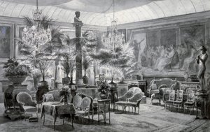 Jardim de Inverno da Princesa Mathilde, guache e desenho a tinta de Charles Giraud (1819-1892)