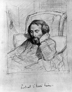 Heinrich Heine (1797-1856), escritor alemão. Desenho de Charles Gleyre.