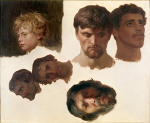 Estudo de seis cabeças de Charles Gleyre
