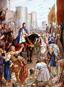 William Rufus (1056-1100) na Torre de Londres, ilustração de "Hutchinson