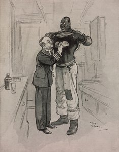 A peste negra, um hipocondríaco, cartoon de Chas Grave (1886-1944) de The Tatler, No 1415, 8 de Agosto de Charles Grave