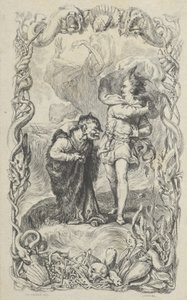 Ilustração para a Tempestade: Caliban, Ferdinand e Ariel, 1836. de Charles Gray