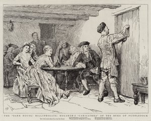 A Casa Negra, Billingsgate, a Caricatura de Hogarth do Duque de Puddledock de Charles Green