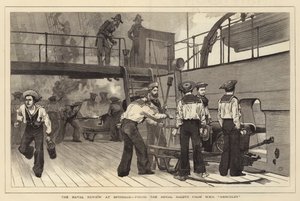 The Naval Review no Spithead, disparando a Royal Salute do HMS Hercules