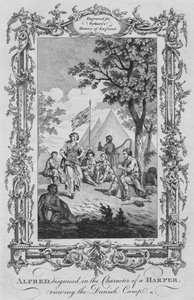 Alfred, disfarçado no caráter de um harpista, vendo o acampamento dinamarquês, 1773. de Charles Grignion