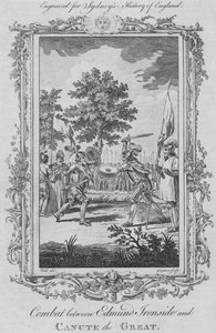 Combate entre Edmund Ironside e Canute the Great, 1773. de Charles Grignion
