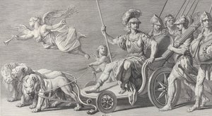 Marte em uma carruagem puxada por três leões, 1749.
