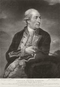 Retrato de George Farmer (1732-79) Capitão do HMS &39;Quebec&39;, gravado por John Murphy, pub. por John Boydell (1719-1804) 1780