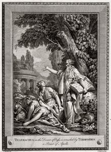 Telêmaco, no deserto do oásis, é consolado por Termosiris, um sacerdote de Apolo, 1774.