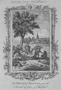 Os monges de Bangor colocados à espada pela Ordem de Ethelfrid, 1773. de Charles Grignion